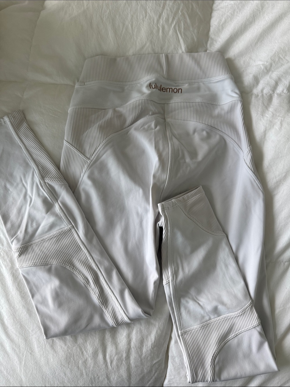 lululemon athletica Kids White Seam-Detail Performance Leggings